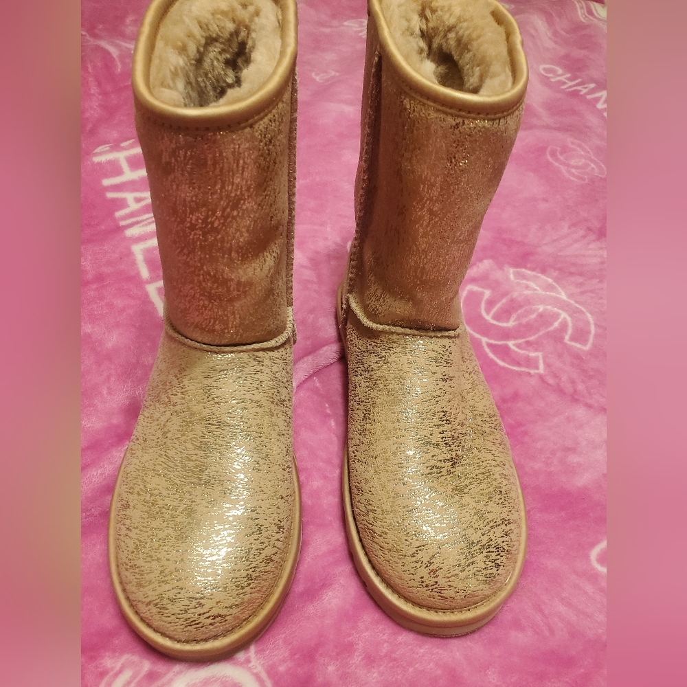 Blush Gold Shimmer Boots